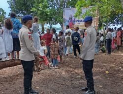 Polres Sarmi Amankan Ibadah Paskah Kedua Jemaat GKI Ebenheizer di Pantai Basecamp