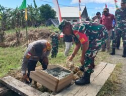 Kapolsek Bonggo Hadiri Ground Breaking Pembangunan Jembatan Garuda di Kampung Kiren