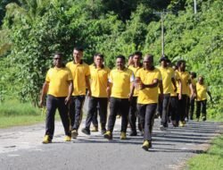 Jaga Kebugaran dan Perkuat Soliditas, Kapolres Sarmi Pimpin Olahraga Pagi Bersama Personel