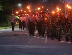 Obor Kemerdekaan Terangi Sarmi, Kapolres Hadiri Taptu HUT ke-81 RI