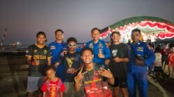 Semangat Kemerdekaan Bergema di Pantai Kali bagre, Sat polairud Polres Sarmi Serahkan Piala Para Juara
