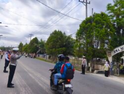 Sat Lantas Polres Sarmi Gelar Pengaturan Pagi, Ingatkan Pengendara Utamakan Keselamatan